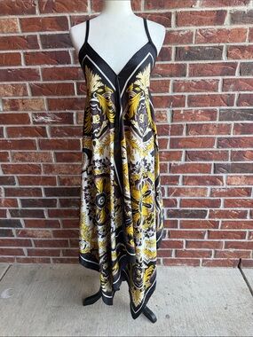 Boston Proper Baroque Scarf Print Handkerchief Hem Slip Dress Size Small